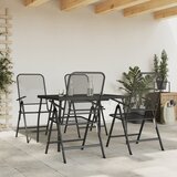  5-dijelni vrtni blagovaonski set antracit metalni mrežasti | shoptok.hr