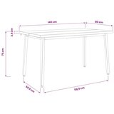  140 x 80 x 75 cm Čvrsto drvo akacije Bijela i crna Pravokutni - Bijela i crna 140 x 80 x 75 cm Četvrtasto | shoptok.hr