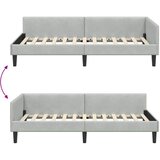  Kutni okvir kreveta Svijetlo siva 90 cm x 200 cm Baršun | shoptok.hr