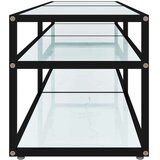 vidaXL TV omarica beli marmor 160x40x40,5 cm kaljeno steklo | Shoptok.si