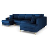 Cosmopolitan Design Plava baršunasti sklopiva/s prostorom za odlaganje kutna garnitura (s desnim kutom/u obliku slova "U") Kyoto – | shoptok.hr