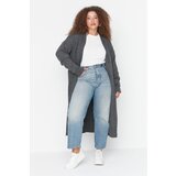 Trendyol Curve Anthracite Oversize Knitwear Cardigan Cene