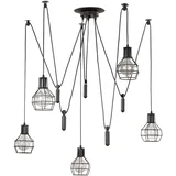 ONLI - Luster na sajli SPIDER 5xE27/15W/230V pauk crna