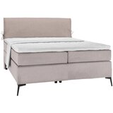 Hom`in postelja boxspring 120 cm x 200 cm , tekstil svetlo siva, bež | Shoptok.si