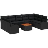  Sjedeća garnitura za vrt 10 kom. Crna poliratan 289 x 179 x 69 cm | shoptok.hr