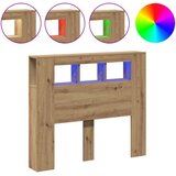  LED uzglavlje boja hrasta artisan 120x18,5x103,5 cm drveni | shoptok.hr