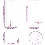  Noge za barski stol T-oblika 2 kom antracit 40x35x(90-91) cm čelik | shoptok.hr