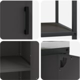 vidaXL Kuhinjski set za pohranu s policom s pohranom s vratima 3 pcs Crna 180 x 50 x 92 cm | shoptok.hr