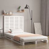  Stensko posteljno vzglavje belo 96x3x91,5 cm trdna borovina | Shoptok.si
