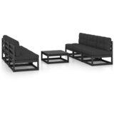 The Living Store Vrtna sedežna garnitura 7-delna z blazinami trdna borovina - Vrtna Sedežna Garnitura, (21476891) | Shoptok.si