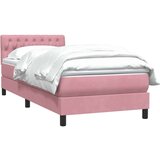 Box spring postelja z vzmetnico roza 80x220 cm žamet, (21791709) | Shoptok.si