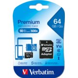Memorijska kartica MicroSDXC Verbatim 64GB, (C10) UHS-I, sa adapterom,premium | Eponuda.ba