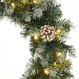  Božićni vijenac s LED svjetlima zeleni 60 cm PVC | shoptok.hr