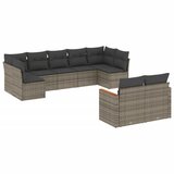 9-dijelni set vrtnih sofa od poliratana s jastucima sivi | shoptok.hr