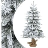 Mini božićno drvce zasnježeno 60 cm PVC i PE Zelena i bijela - Zelena i bijela 60 cm bez LED svjetala | shoptok.hr