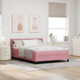 Box Spring Krevet s Madracem Ružičasta 160x200 cm Baršun | shoptok.hr