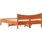 vidaXL Posteljni okvir voščeno rjav 135x190 cm trdna borovina | Shoptok.si