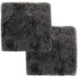 vidaXL Podloge za stol 2 kosa svetlo sive 40x40 cm prava ovčja koža Cene