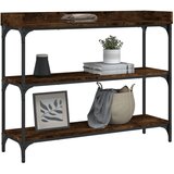  Konzolni stol s policama boja dimljenog hrasta 100 x 30 x 80 cm | Eponuda.com