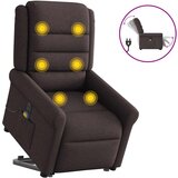 vidaXL Električni masažni naslanjač s funkcijo vstajanja temno rjav | Shoptok.si