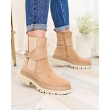 Resti Light brown women's boots with decorative strap Doasa | Shoptok.si