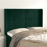  Uzglavlje s ušima tamnozeleno 147x16x118/128 cm baršunasto | shoptok.hr