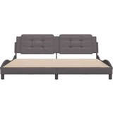  Posteljni okvir z vzglavjem siva 200x200 cm umetno usnje | Shoptok.si