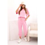 Kesi Włoski Women's viscose set with short sleeves and trousers light pink Cijene