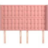  Uzglavlje s ušima ružičasto 147x16x118/128 cm baršunasti | shoptok.hr