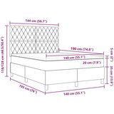 vidaXL Kutna Postelja s Madracem Tamno Siva 140x190 cm Baršun | shoptok.hr