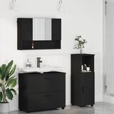 vidaXL Set namještaja za kupaonicu Zidne 3 pcs Crna 76.5 x 35 x 64 cm | shoptok.hr