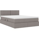  Krevet s prostorom za pohranu s LED-om Sivo-smeđa 140 x 200 cm | shoptok.hr