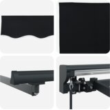vidaXL Skrovita tenda Crna 350x250 cm Poliester | shoptok.hr