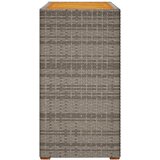  Vrtni bočni stolić s drvenom pločom sivi 100x40x75 cm poliratan | Eponuda.com