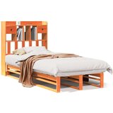  Knjižna postelja brez vzmetnice vošč. rjava 100x200 cm borovina, (21532629) | Shoptok.si