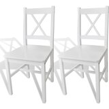 Maison Chic Jedilni stoli - Vzorci stoli 2 kosa beli iz borovine A203, (22032627) | Shoptok.si