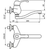 Rosan Jaffar Baterija za sudoperu-lavabo izliv 200 mm - S | Eponuda.com
