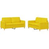  2-dijelni set sofa s jastucima svjetložuti od tkanine | shoptok.hr