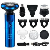 INF Moška 5-v-1 električna britvica — pralna, protizdrsna, polnilna Blue, (5000339636) | Shoptok.si