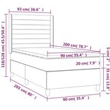  box spring s madracem LED tamnosivi 90x200 cm baršun | shoptok.hr