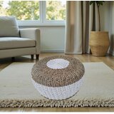 Bali - Ručni rad Tabure, Ratan, 50 cm, Bež-beli Cene