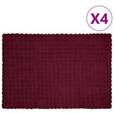vidaXL Lažni zec deka 4 pcs Bordeaux Crvena 150 x 220 cm Poliester u