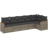 6-dijelni set vrtnih sofa od poliratana s jastucima sivi | shoptok.hr
