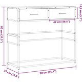vidaXL Konzolna mizica črna 90x35x80 cm inženirski les | Shoptok.si