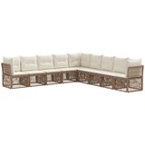 vidaXL Vrtna sedežna garnitura 9 pcs Bež poli ratan, (5000270462) | Shoptok.si