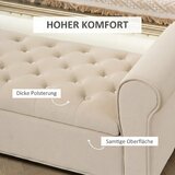  Klupa u vintage stilu klupa s prostorom za pohranu baršunasti izgled bež | shoptok.hr