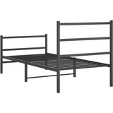 Metalni okvir kreveta s uzglavljem i podnožjem crni 90 x 200 cm | shoptok.hr