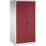 C+P Delavniška omara s krilnimi vrati, VxŠxG 1950 x 930 x 800 mm, svetlo sive / rubinasto rdeče barve | Shoptok.si