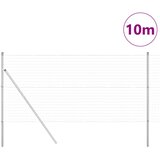  Ograda s postovima Srebrno 1 x 10 m Čelik i PVC | shoptok.hr
