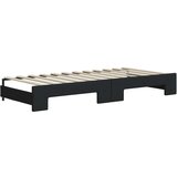vidaXL dnevni krevet na razvlačenje s madracima crni 90x200 cm tkanina | shoptok.hr